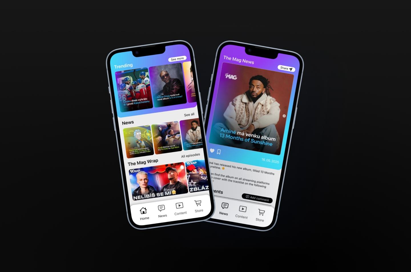 The Mag iOS app dark version